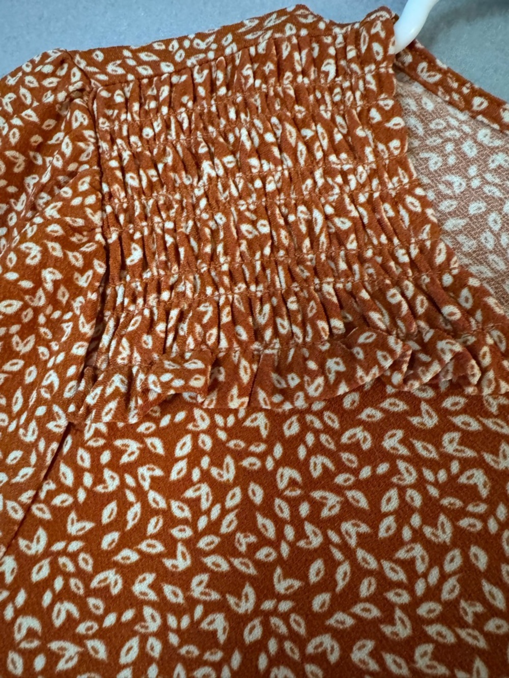 Adrianna Papell Rust Long Sleeve Blouse - Picture 3 of 8